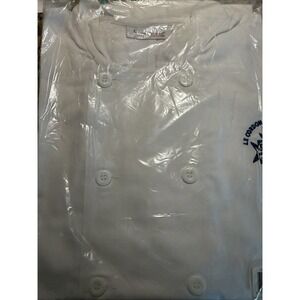 NWT Chef Works Jacket Le Mans White XL Embroidered LCB Double Breasted Culinary